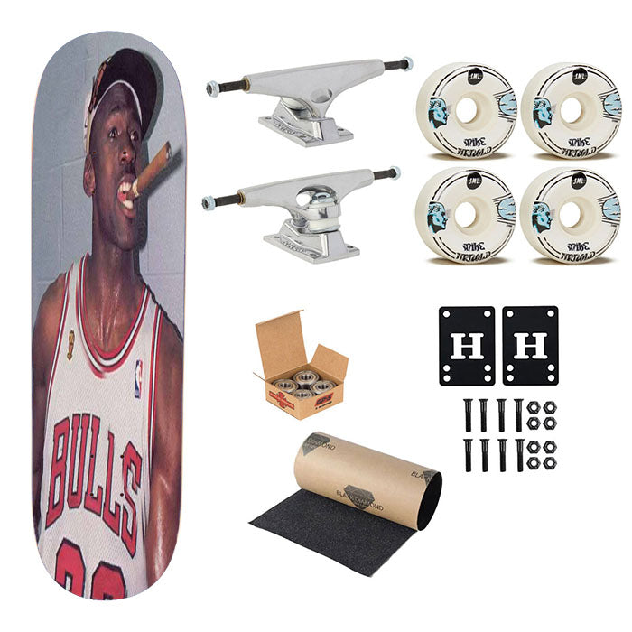 Michael Jordan Cigar Skateboard Complete Board 8.0" X 31.75"