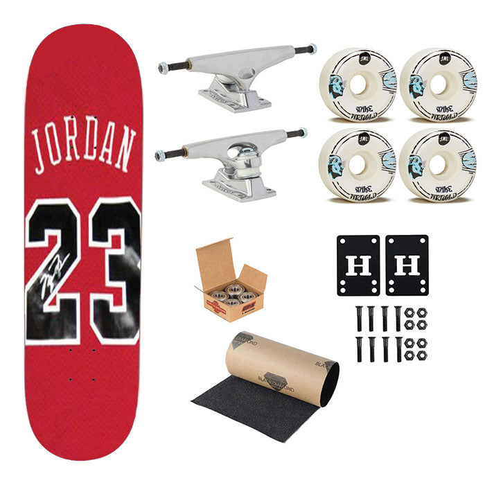 Michael Jordan Jersey Signed 23 Skateboard Complete Board 8.0" X 31.75"