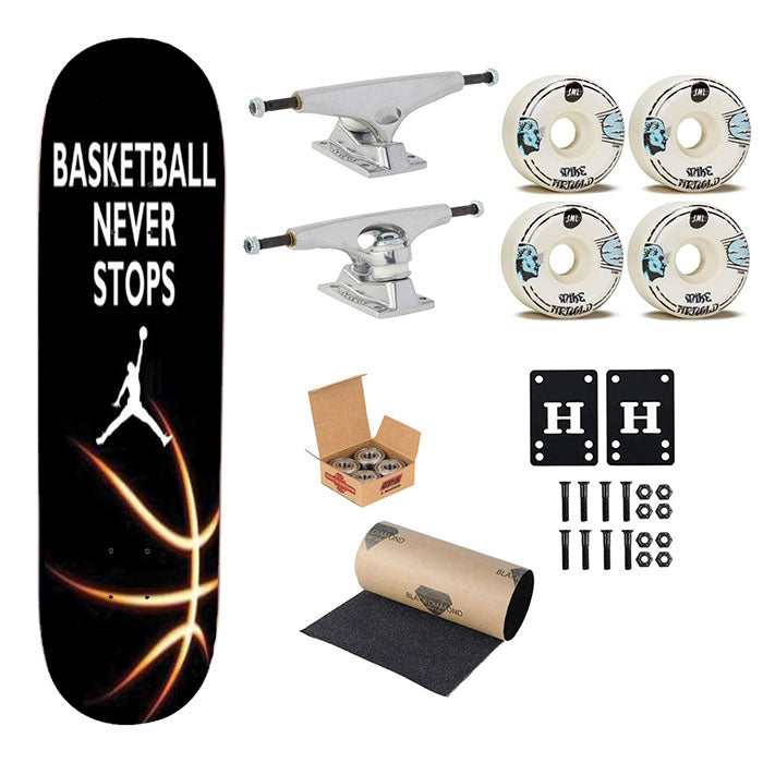 Michael Jordan Never Stops Glow Skateboard Complete Board 8.0" X 31.75"