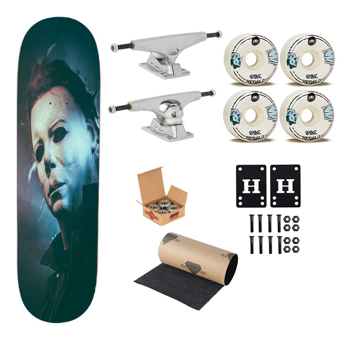 Michael Myers Mask Halloween Horror Skateboard Complete Board 8.0" X 31.75"