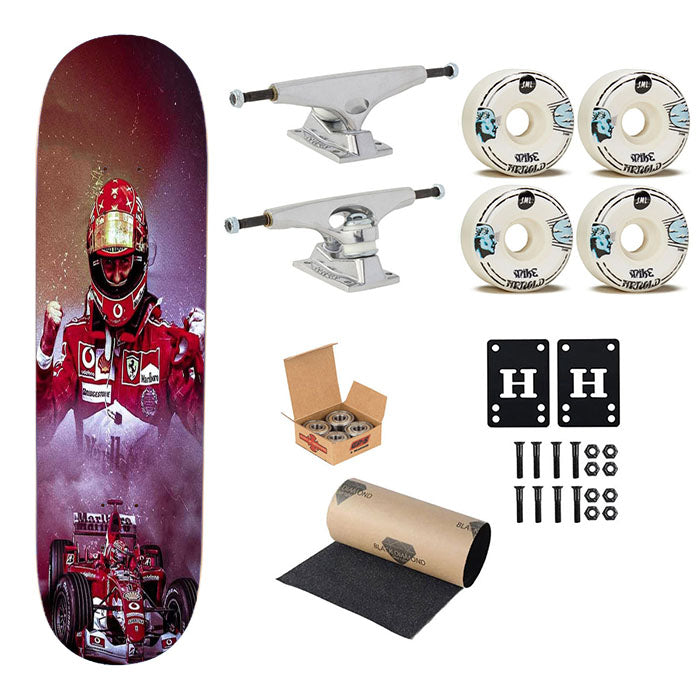 Michael Schumacher Formula One 2 Skateboard Complete Board 8.0" X 31.75"
