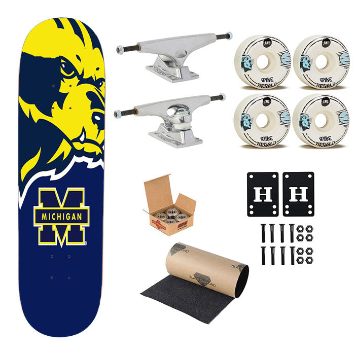 Michigan Wolverines 5 Skateboard Complete Board 8.0" X 31.75"