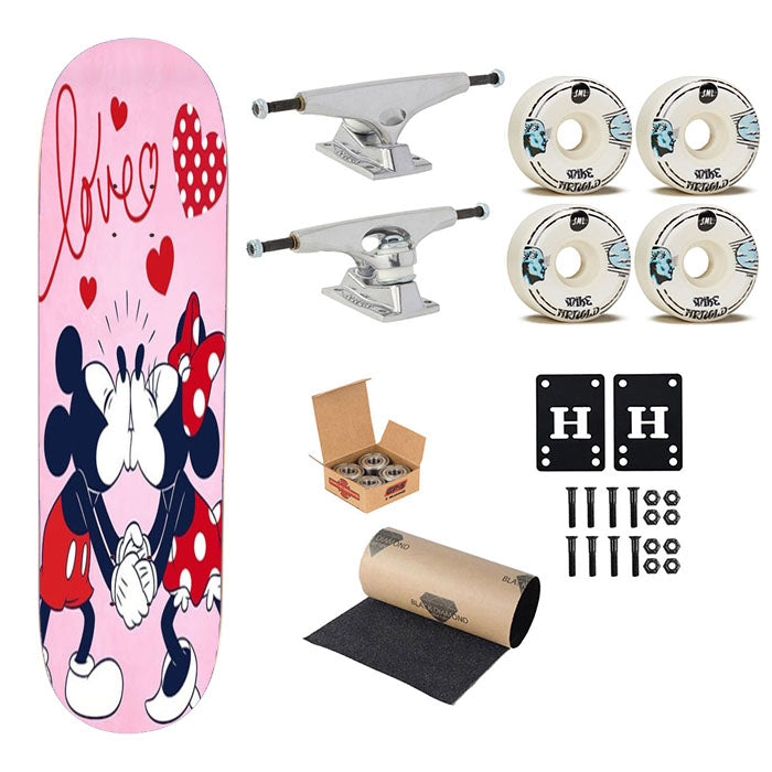 Mickey & Minnie Love Smooch Skateboard Complete Board 8.0" X 31.75"