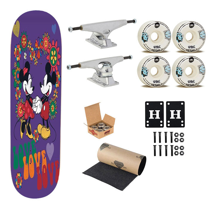 Mickey & Minnie Retro Love Skateboard Complete Board 8.0" X 31.75"