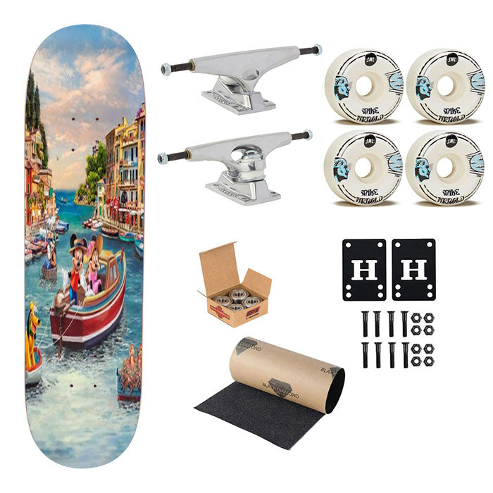 Mickey And Minnie In Italy Skateboard Complete Board 8.0" X 31.75"