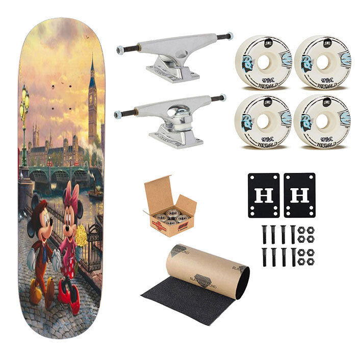 Mickey And Minnie In London Skateboard Complete Board 8.0" X 31.75"
