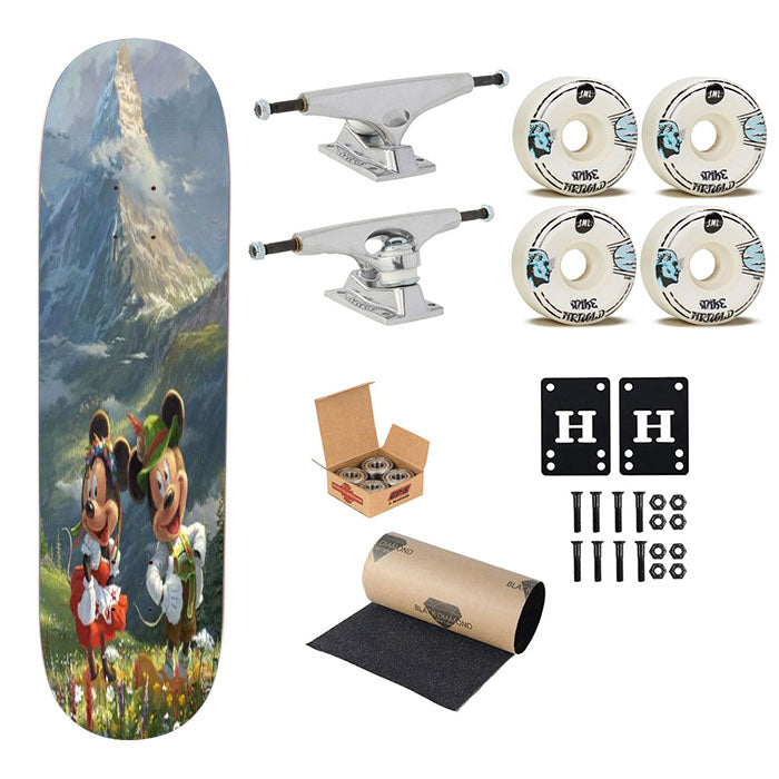 Mickey And Minnie In The Alps Skateboard Complete Board 8.0" X 31.75"