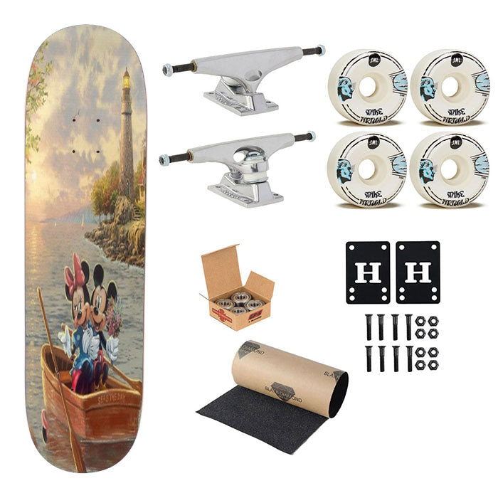 Mickey And Minnie Lighthouse Cove Skateboard Complete Board 8.0" X 31.75"