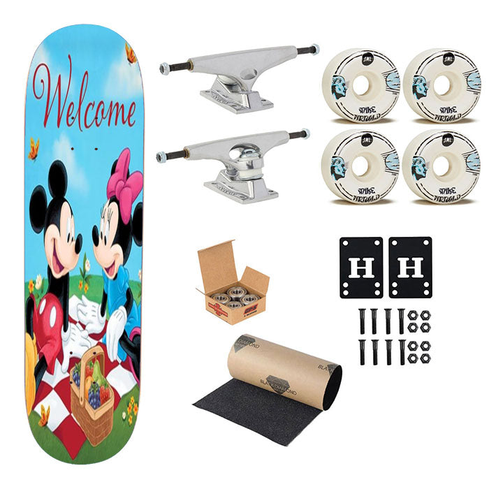 Mickey And Minnie Picnic Skateboard Complete Board 8.0" X 31.75"