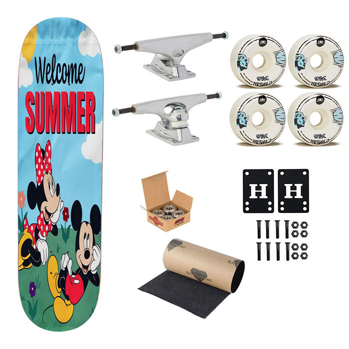 Mickey And Minnie Summer Skateboard Complete Board 8.0" X 31.75"