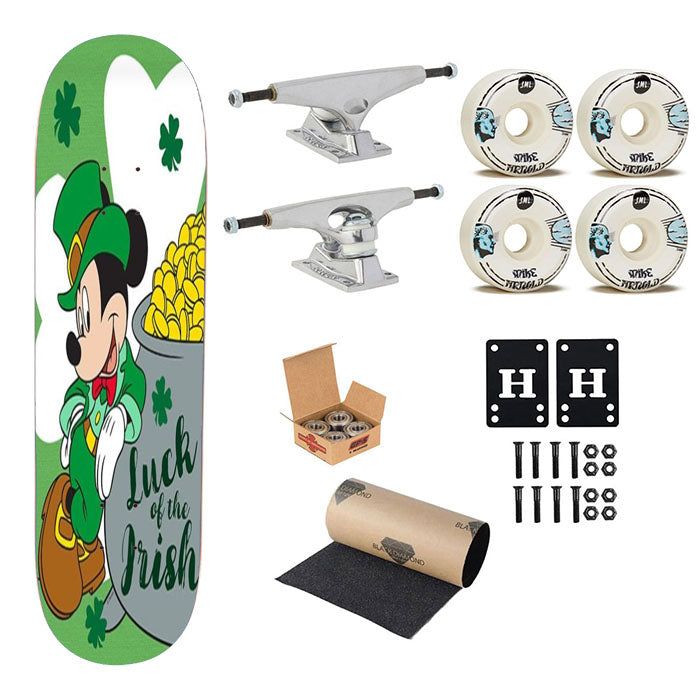 Mickey Luck Of The Irish Skateboard Complete Board 8.0" X 31.75"