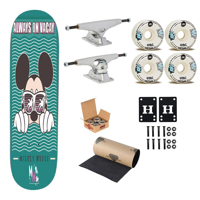 Mickey Mouse Always On Vacay Skateboard Complete Board 8.0" X 31.75"
