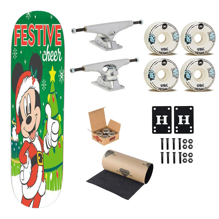 Mickey Mouse Festive Cheer Skateboard Complete Board 8.0" X 31.75"