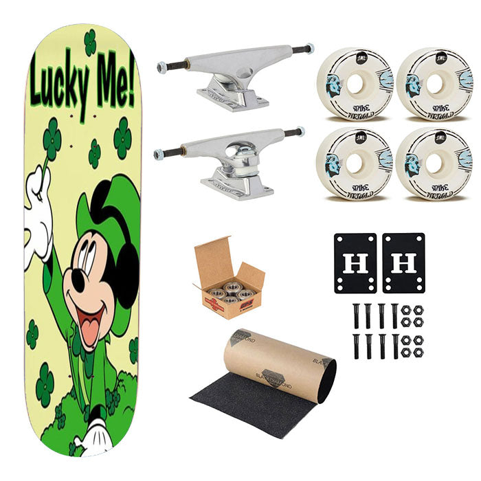 Mickey Mouse Lucky Me Skateboard Complete Board 8.0" X 31.75"
