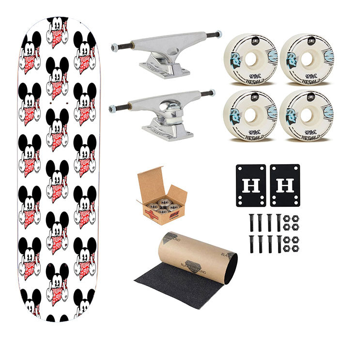 Mickey Mouse Obey Pattern Skateboard Complete Board 8.0" X 31.75"