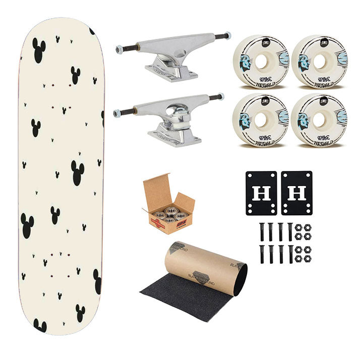 Mickey Mouse Pattern Skateboard Complete Board 8.0" X 31.75"