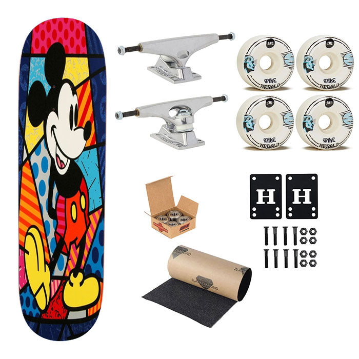Mickey Mouse Romero Britto Skateboard Complete Board 8.0" X 31.75"