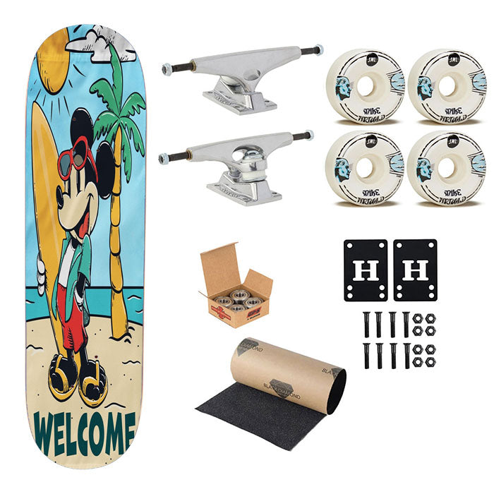Mickey Mouse Summer Skateboard Complete Board 8.0" X 31.75"