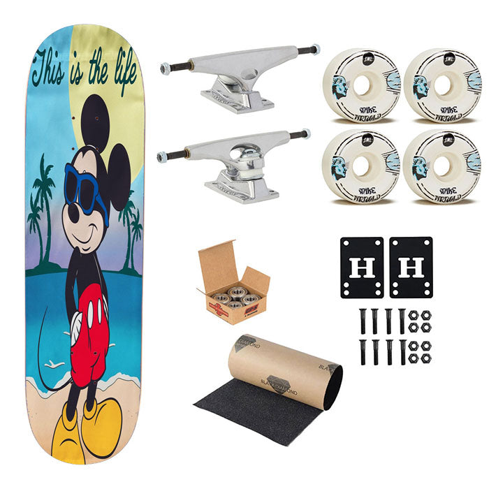 Mickey Mouse Summer Beach Skateboard Complete Board 8.0" X 31.75"