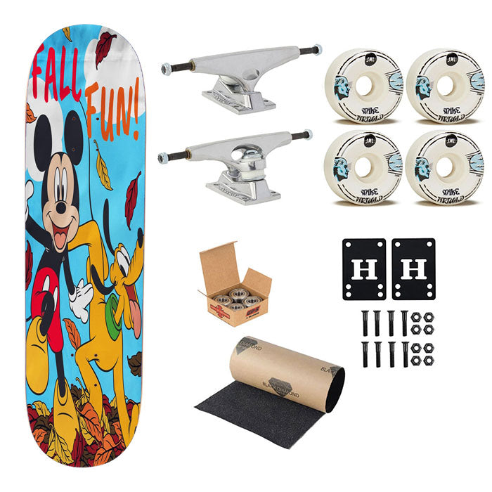 Mickey Pluto Fall Skateboard Complete Board 8.0" X 31.75"