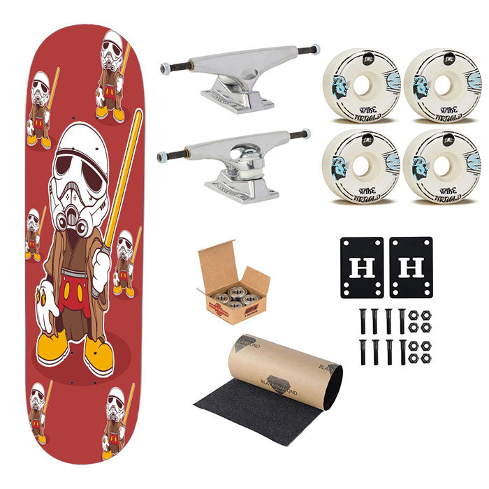 Mickey Wars Pattern Skateboard Complete Board 8.0" X 31.75"