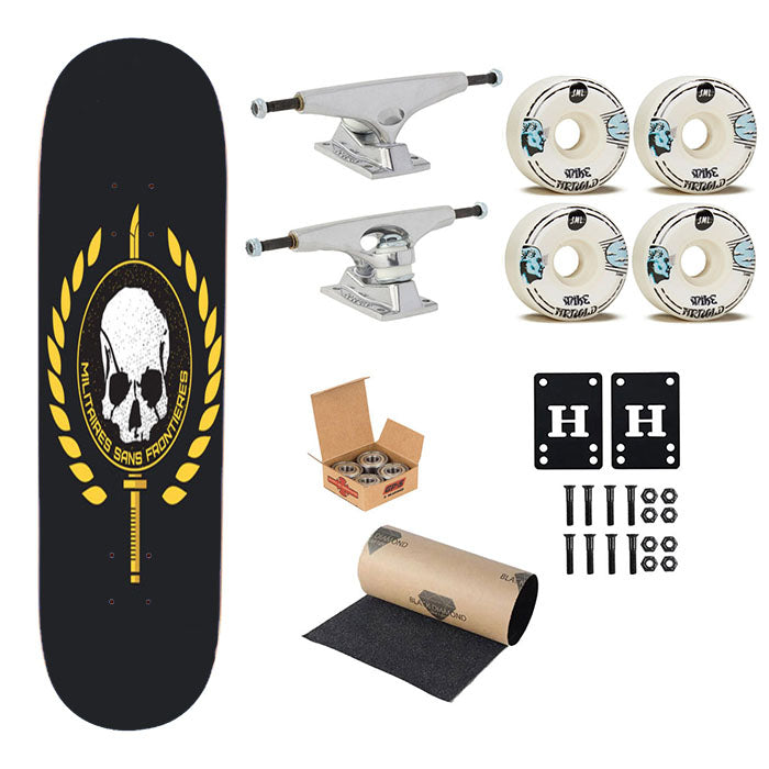 Militaires Sans Frontieres Logo Skateboard Complete Board 8.0" X 31.75"