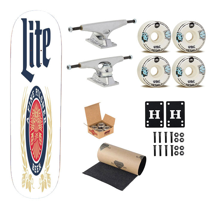 Miller Lite Beer Can Skateboard Complete Board 8.0" X 31.75"