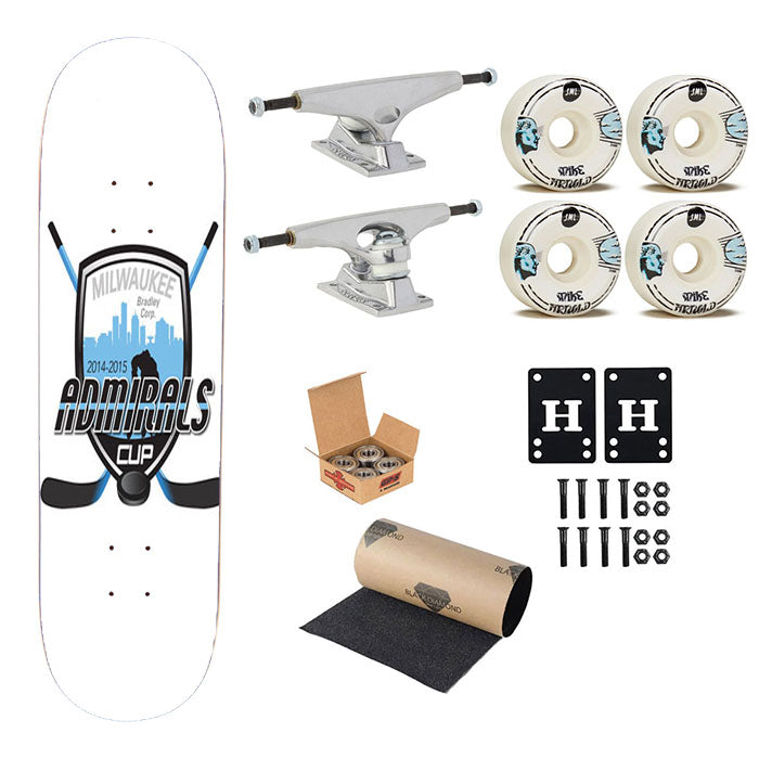 Milwaukee Admirals Hockey Logo Skateboard Complete Board 8.0" X 31.75"