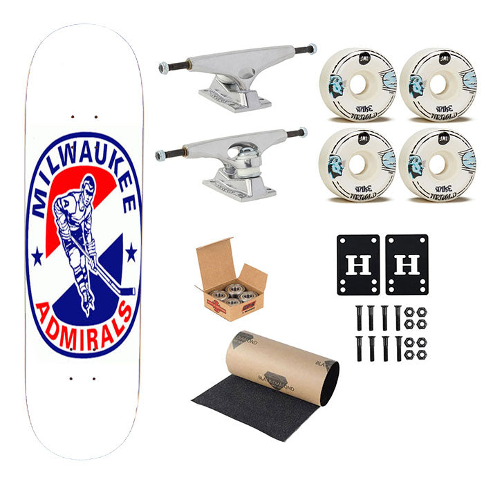 Milwaukee Admirals Hockey Team Logo Skateboard Complete Board 8.0" X 31.75"
