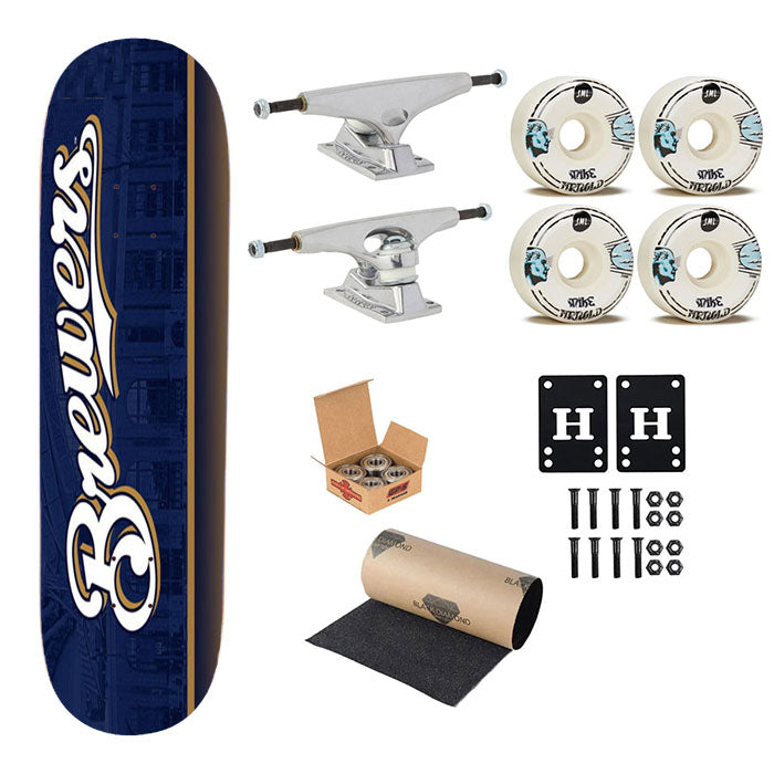 Milwaukee Brewers City Skateboard Complete Board 8.0" X 31.75"
