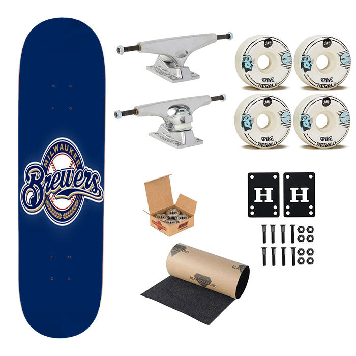 Milwaukee Brewers Logo Skateboard Complete Board 8.0" X 31.75"