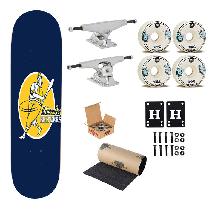 Milwaukee Brewers Player Cartoon Skateboard Complete Board 8.0" X 31.75"