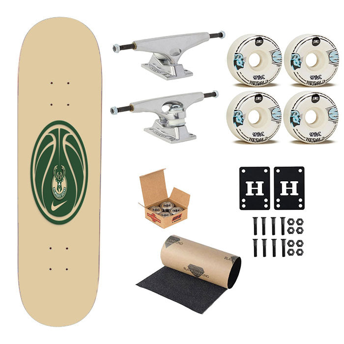 Milwaukee Bucks Basketball Logo Skateboard Complete Board 8.0" X 31.75"