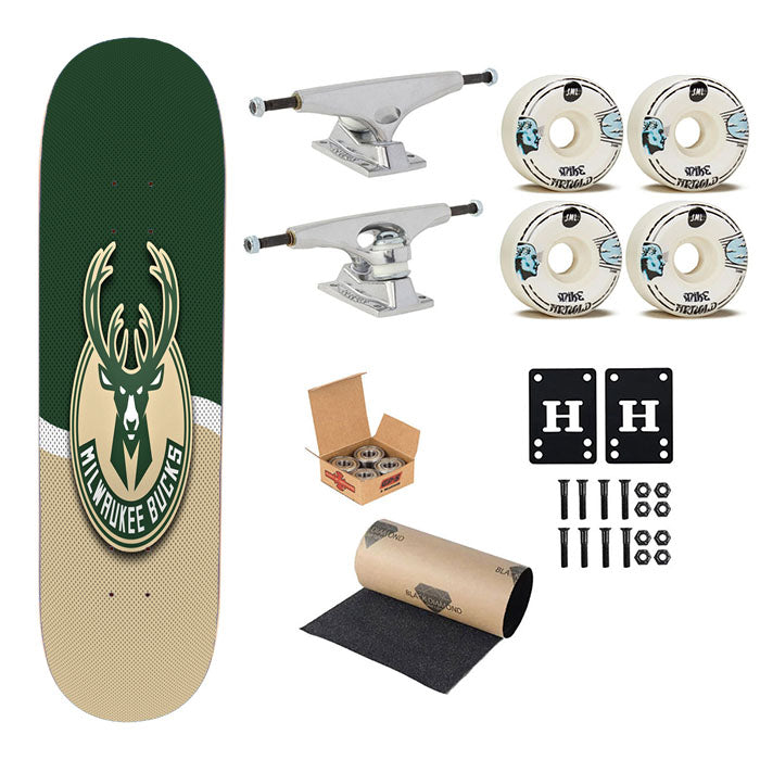 Milwaukee Bucks Basketball Team Logo Skateboard Complete Board 8.0" X 31.75"