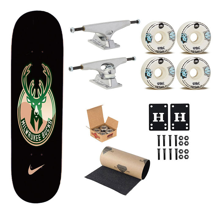 Milwaukee Bucks Logo 1 Skateboard Complete Board 8.0" X 31.75"