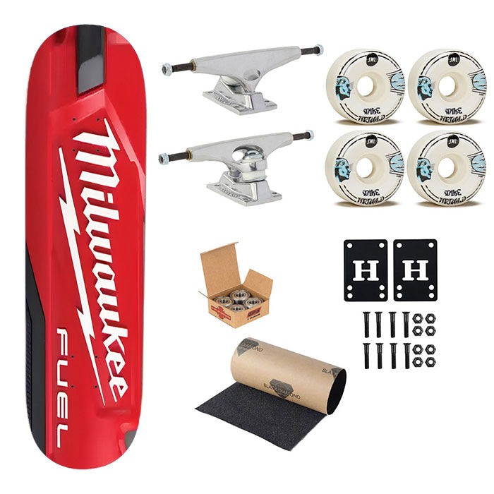 Milwaukee Logo Fuel Icon Skateboard Complete Board 8.0" X 31.75"