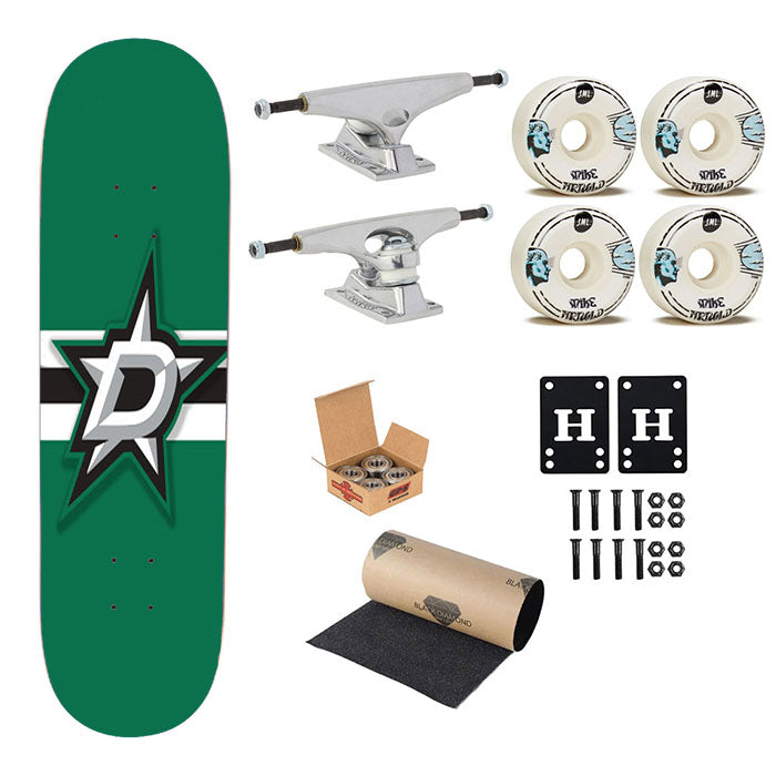Milwaukee Logo Green Skateboard Complete Board 8.0" X 31.75"