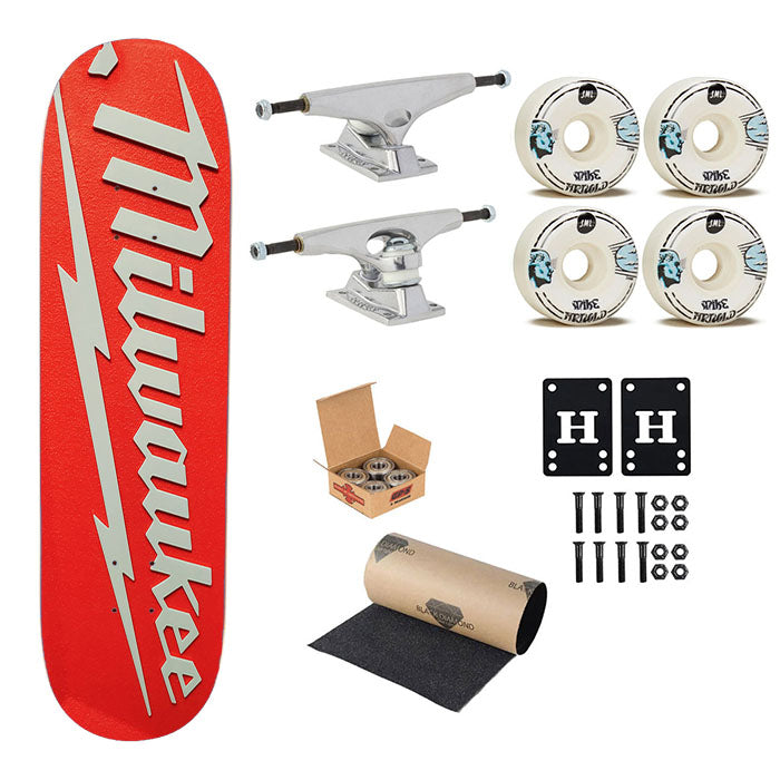 Milwaukee Tools Logo Skateboard Complete Board 8.0" X 31.75"