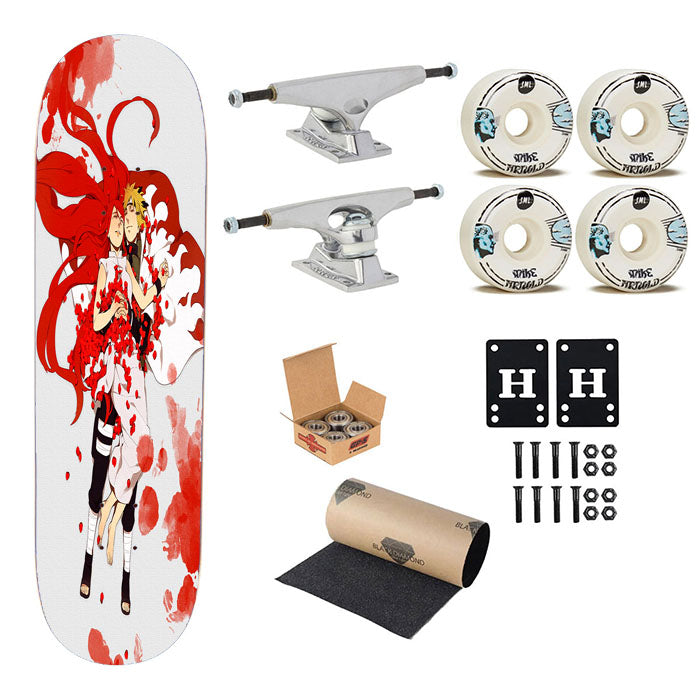 Minato Namikaze Yondaime And Uzumaki Kushina Skateboard Complete Board 8.0" X 31.75"
