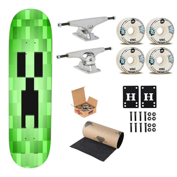 Minecraft Creeper Skateboard Complete Board 8.0" X 31.75"