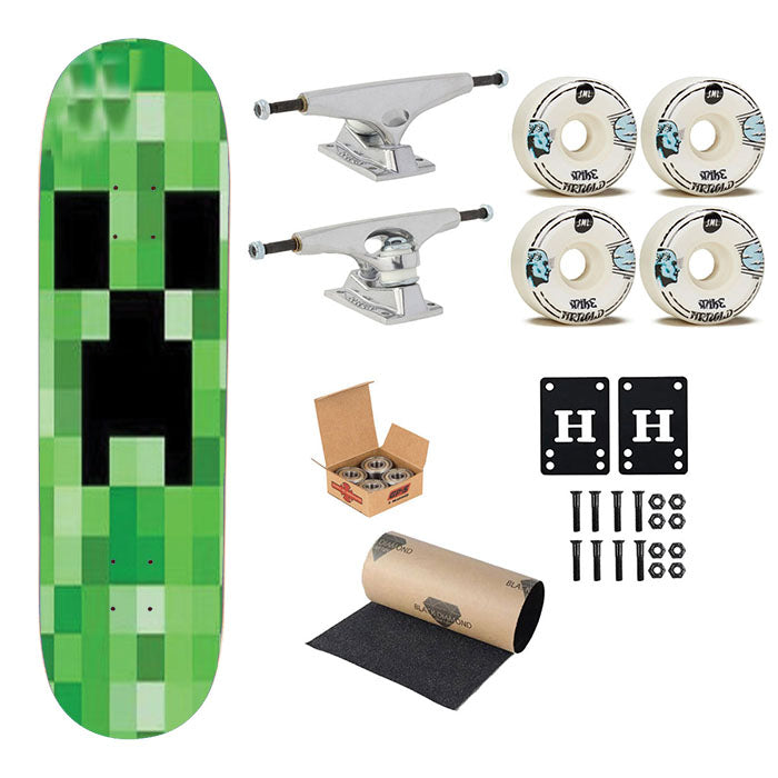 Minecraft Creeper Video Game Skateboard Complete Board 8.0" X 31.75"