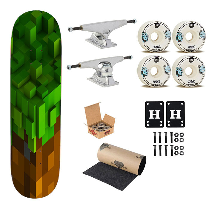 Minecraft Cuboids Skateboard Complete Board 8.0" X 31.75"