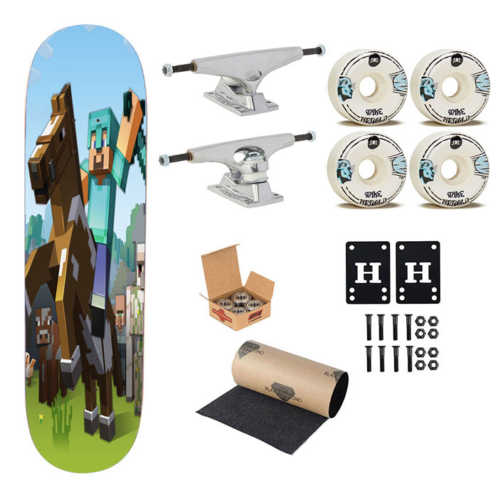 Minecraft Diamond Warrior Skateboard Complete Board 8.0" X 31.75"