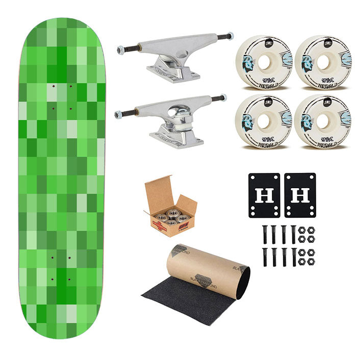 Minecraft Pattern Skateboard Complete Board 8.0" X 31.75"