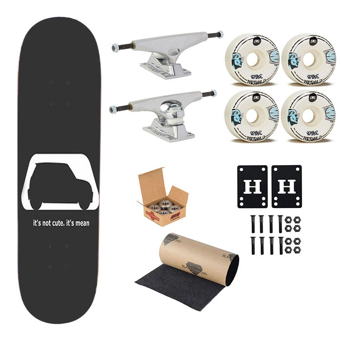 Mini Cooper Its Not Cute Its Mean Skateboard Complete Board 8.0" X 31.75"