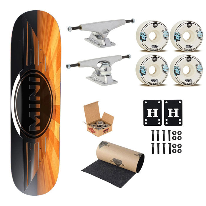 Mini Cooper Logo Classic Skateboard Complete Board 8.0" X 31.75"
