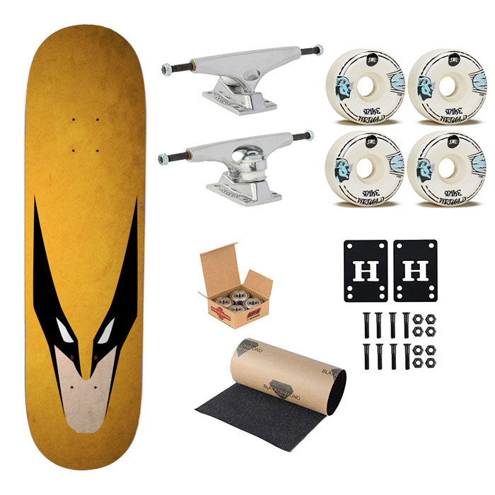 Minimalist Grunge Wolverine Skateboard Complete Board 8.0" X 31.75"