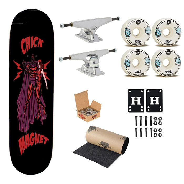 Minimalistic Funny Magneto Skateboard Complete Board 8.0" X 31.75"