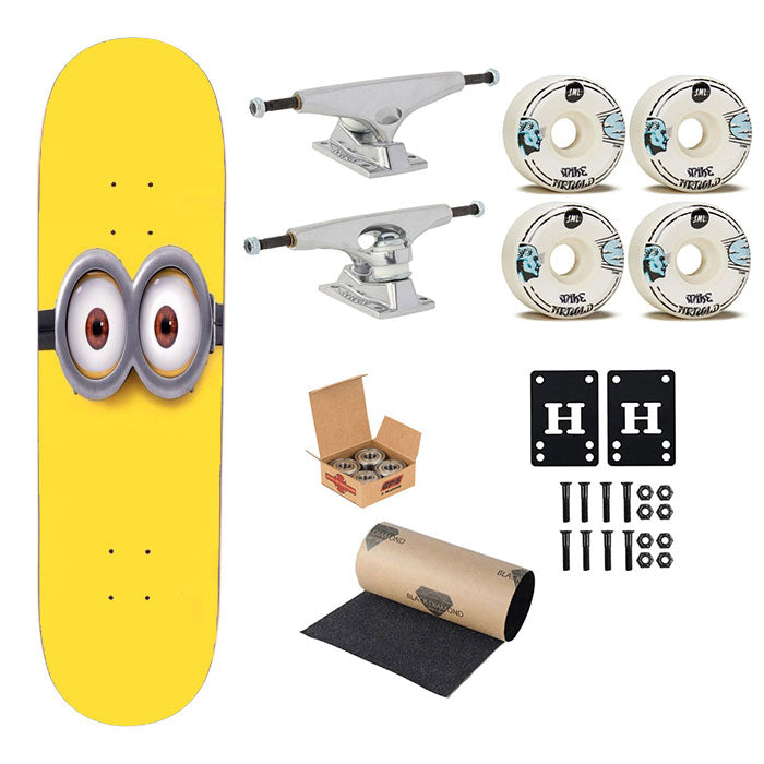 Minion Eyeglasses Skateboard Complete Board 8.0" X 31.75"