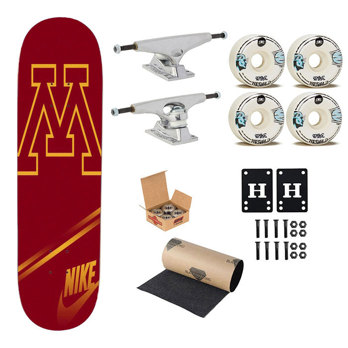 Minnesota Golden Gophers Red Logo Skateboard Complete Board 8.0" X 31.75"